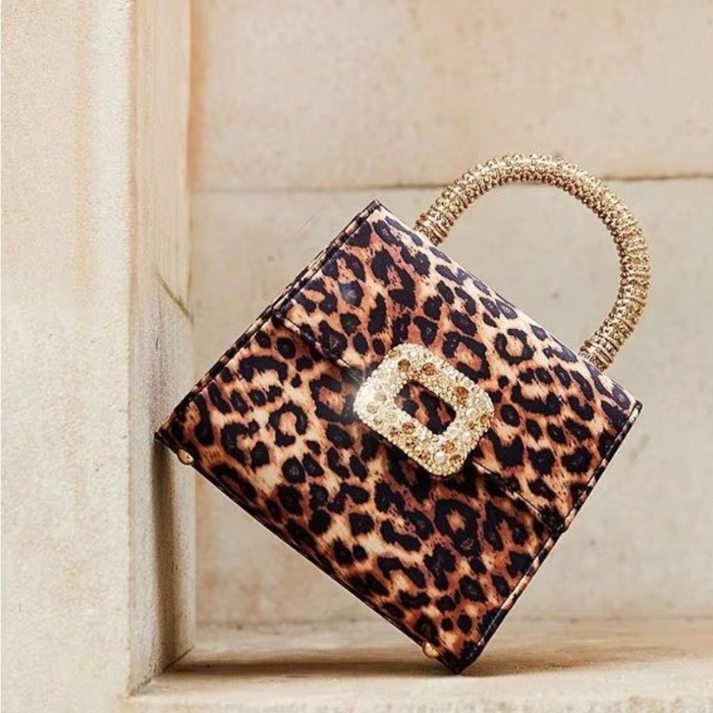 Dune London Bolenna Leopard Print Satchel/Crossbody Handbag - NWT
